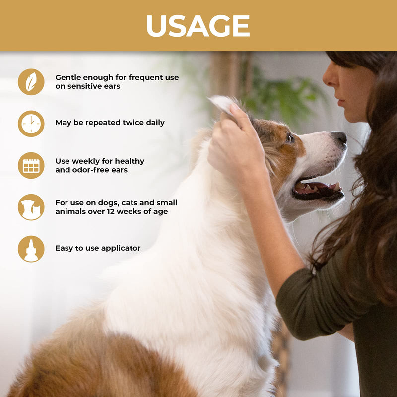 Veterinary Formula Clinical Care Ear Therapy, 4 oz. – Medicated Ear Drops to Help Relieve Bacterial and Fungal Infections in Dogs and Cats – Cleans and Deodorizes 4 ounces - PawsPlanet Australia