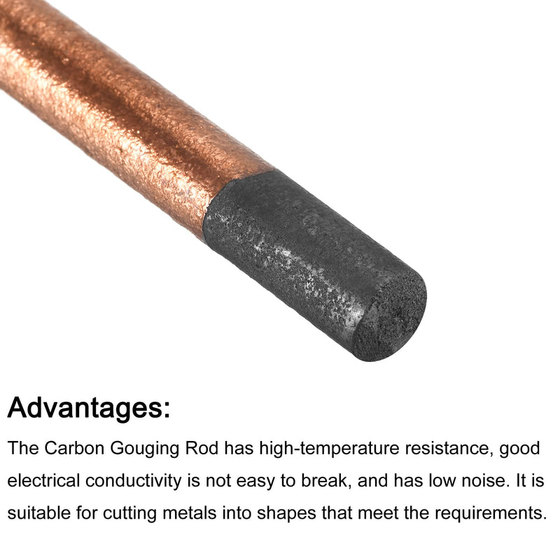 PATIKIL Copper Coated Gouging Carbon Electrode Rods, 10mm/0.4 Inch Dia, 355mm/14-inch Length for Welding, Pack of 5 0.4 Inch Dia