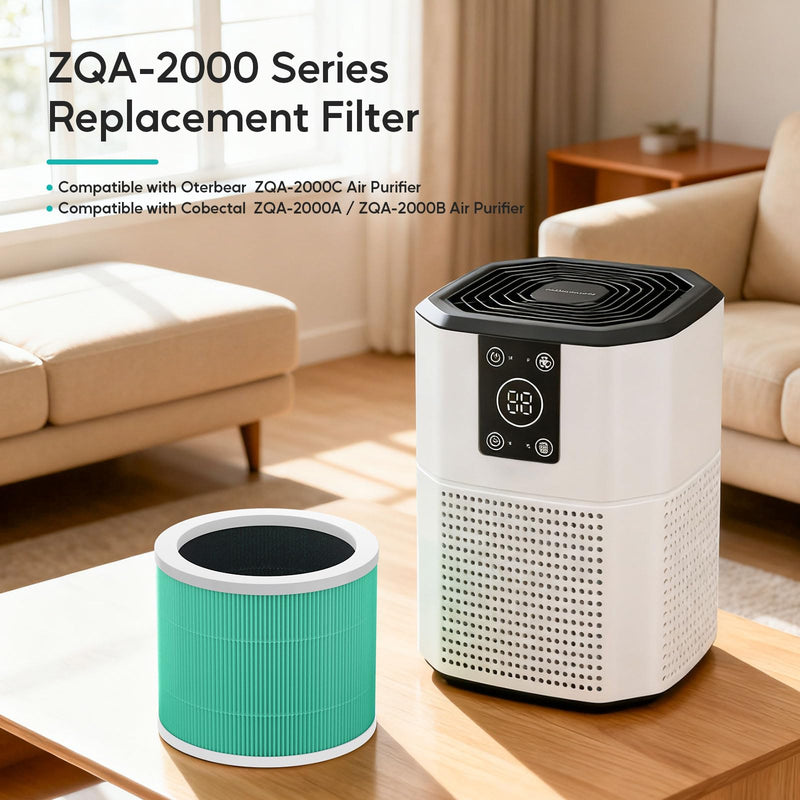 3 Pack ZQA-2000A ZQA-2000B Replacement Filter Compatible with Cobectal and Oterbear ZQA-2000 Series Air Purifiers, 3-in-1 Air Purifier Filter, Activated Carbon 3 Pack