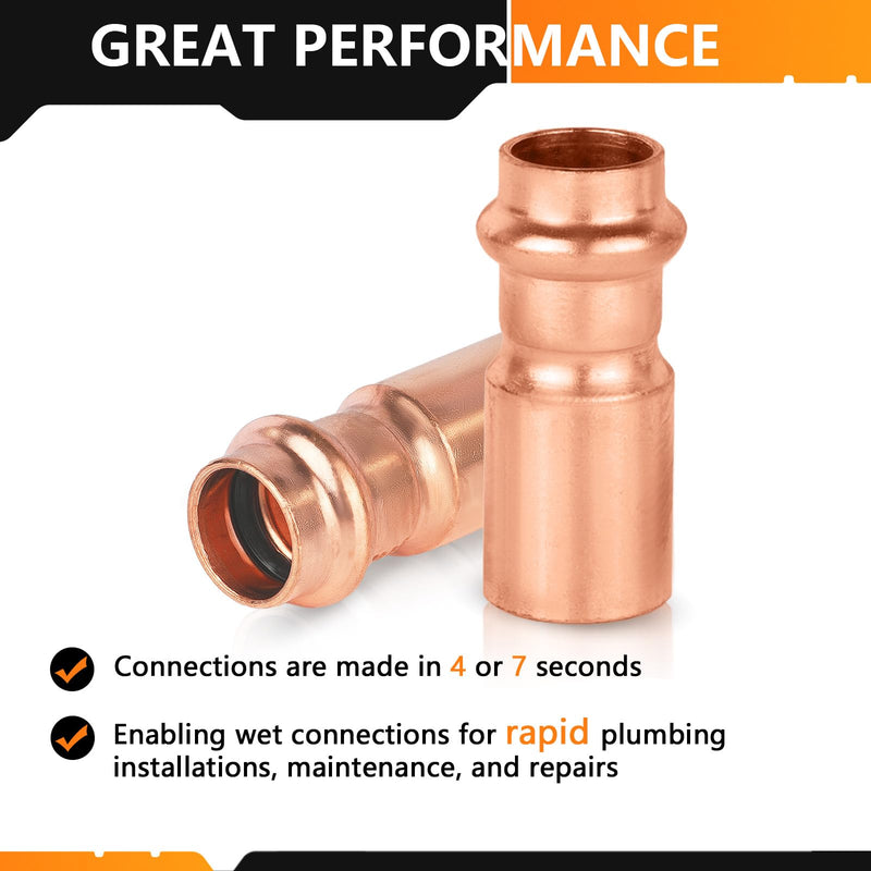 10PC HeSun 3/4" FTG x 1/2" Copper Press Bushing Reducer(PRESS031-10) 10 3/4" FTG x 1/2" Press