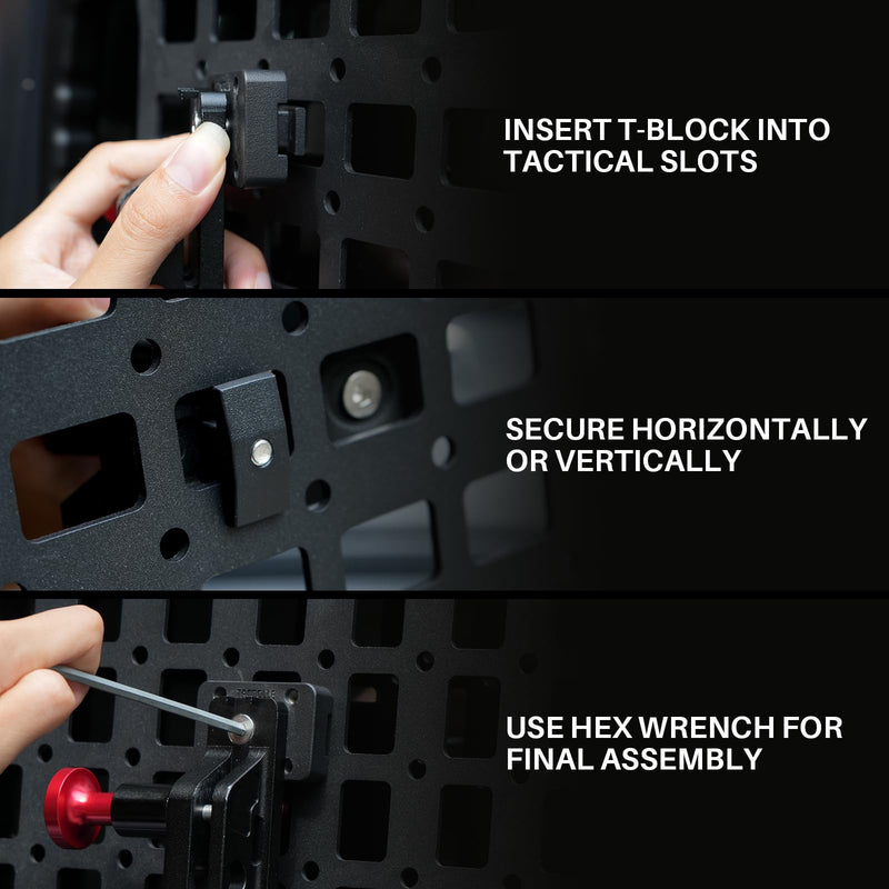 Rigid MOLLE Panel Fire Extinguisher Mount - Quick Release Fire Extinguisher Bracket with 2 Adjustable Clamps, Fits MOLLE Panels for Vehicles