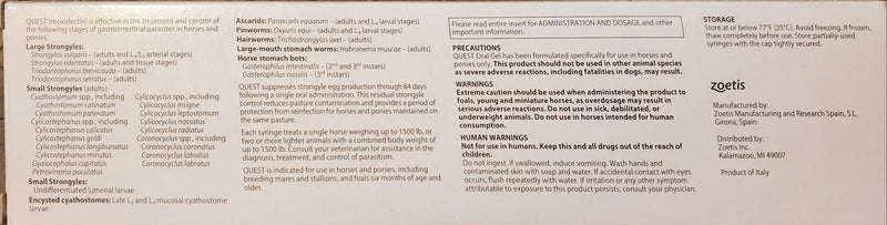 Quest Horse Wormer Gel Paste Equine Moxidectin (0.4oz.) - PawsPlanet Australia