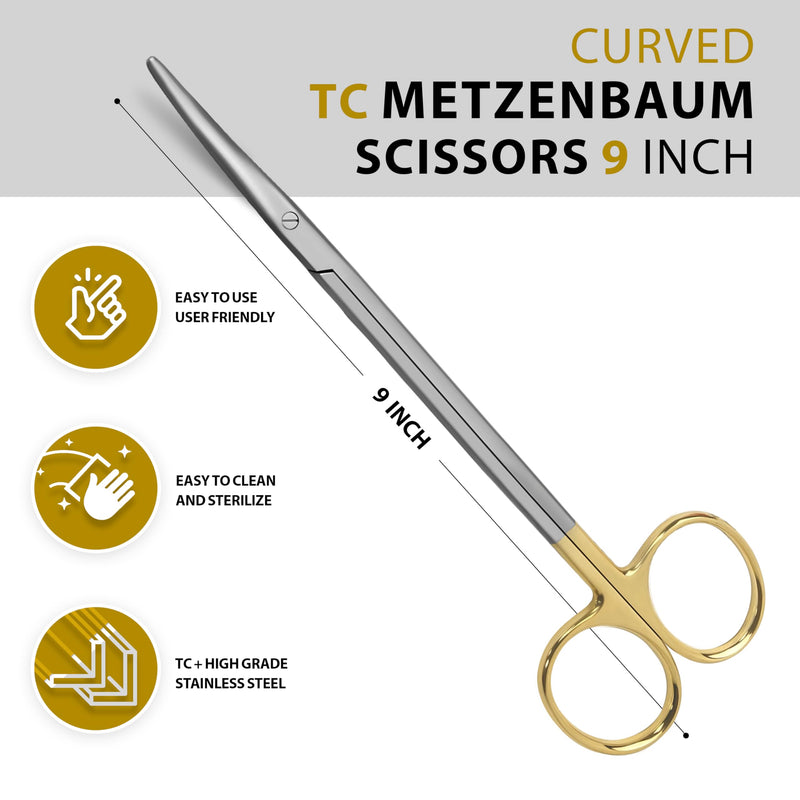 T/C Metzenbaum/Tanser scissors Tungstien Carbide Surgical Dental 9" Curved