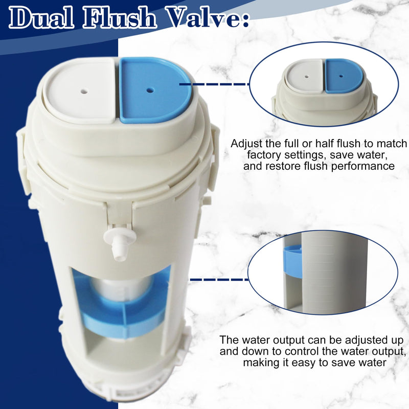 Toilet Flush Valves, THU224 2-Inch Dual Flush Valve Replacement with Mounting Nut for Two Piece Toilets Compatible with TOTO Aquia Toilet Tank ST412M