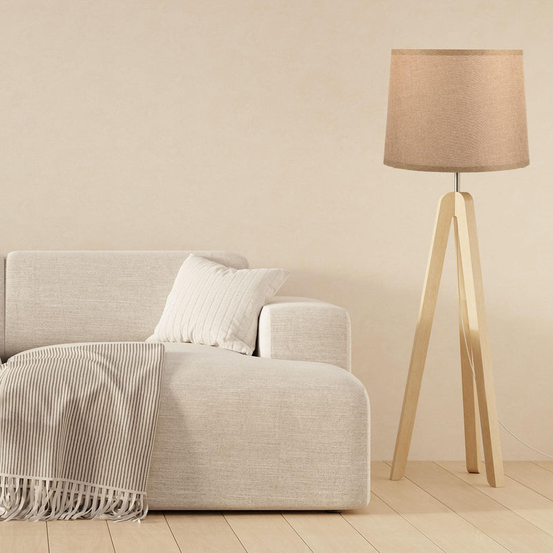 PATIKIL Lamp shades for Table Lamps 11.4" Top x 12.6" Bottom x 9.8" High Drum Lamp shades for Floor Lamps Medium Linen Lampshade Easy Assembly for Lamp Replacement, Bright Brown 1