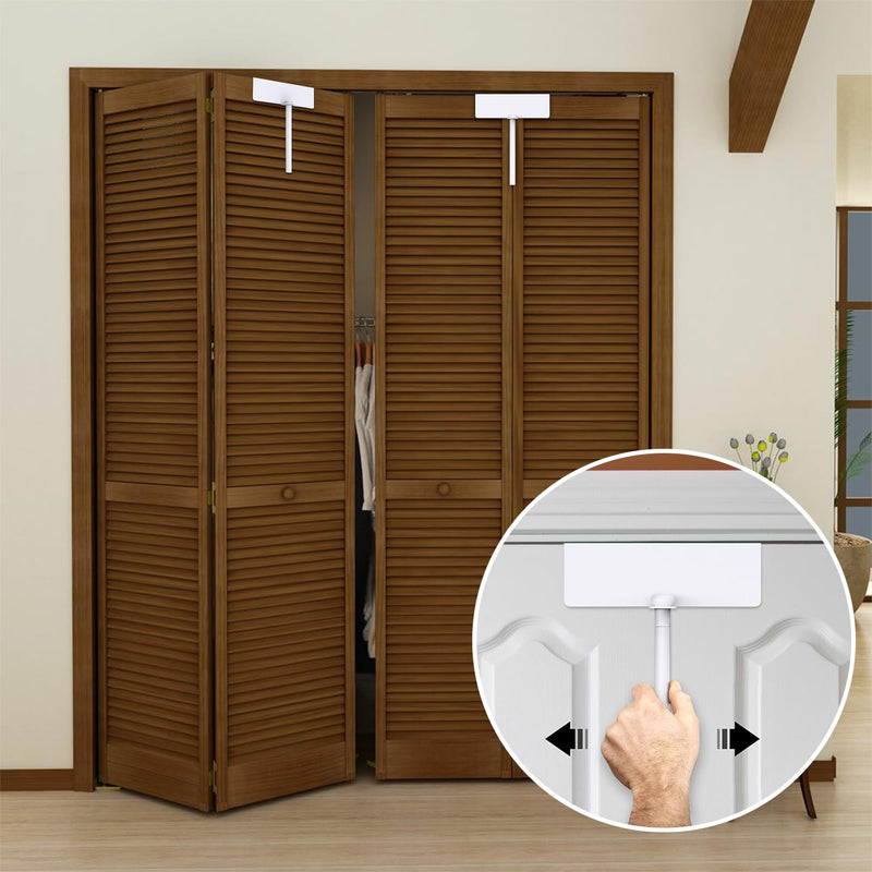 Metal Bifold Door Lock - Double Door Child Safety Locks Keep Toddler, Cats&Dogs Out of Closets, Cabinets, Pantry - No Need Install (2PC) 2PC