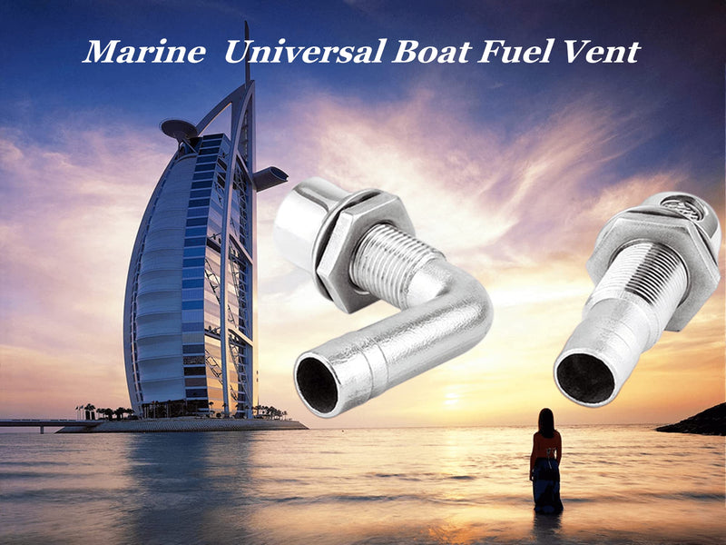 3/5" Marine Grade 90° Bend Gas Fuel Tank Vent Boat Yacht, 316 Stainless Steel Boat Fuel Waste Water Gas Diesel Tank Vent Flush Moun (Type: 90° Bend Hull) Type: 90° Bend Hull