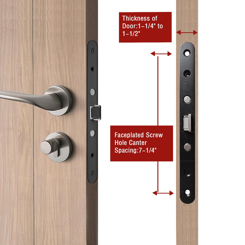 Storm Door 2 Point Bolt Mortise Lock Body,Replacement Fit Pella Storm Door Handleset Part,Blcak Face Plate