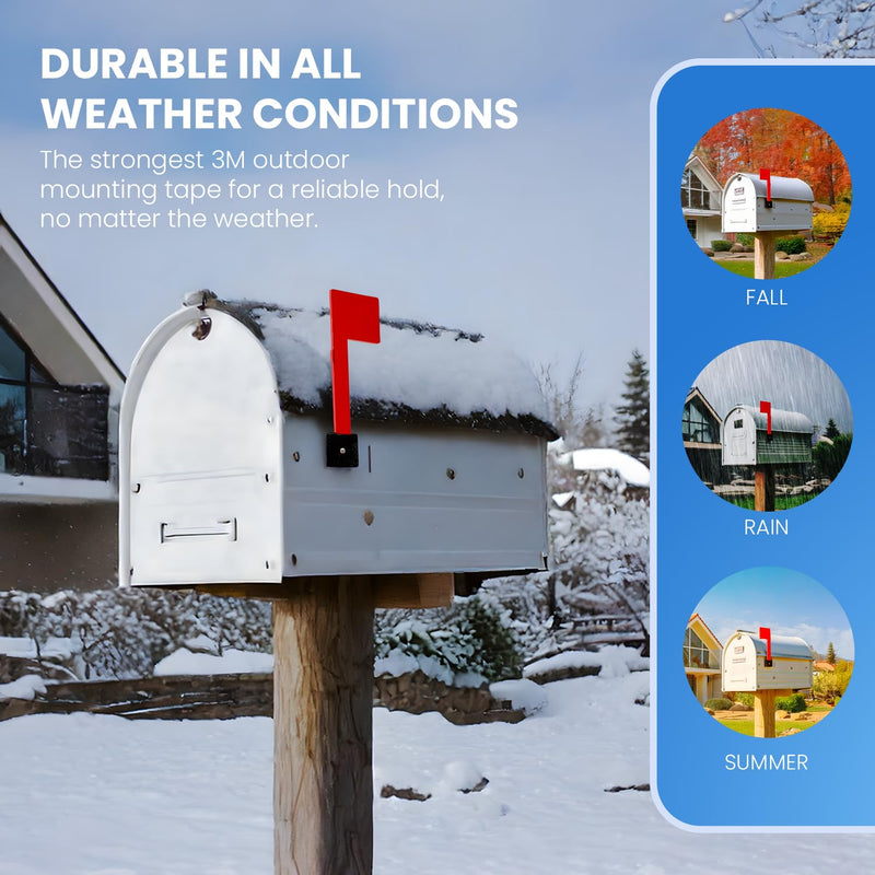 No Tools Needed Sturdy Mailbox Flag Replacement [2 Pack], Mail Flag, Sticks to Most Surfaces, Heavy Duty for Any Weather, No Tools Required, Easy Assembly, Universal Mailbox Flag Replacement Kit Post Mount Mailbox Flag (2PACK)
