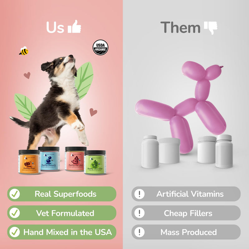 kin+kind Organic Multivitamin for Dogs & Cats - Vitamins and Supplements for Healthy Skin and Coat - Natural Formula with Wheatgrass, Kelp, Flax Seed, Seaweed and Coconut - Large 8 oz - Made in USA 8 oz (Pack of 1) - PawsPlanet Australia