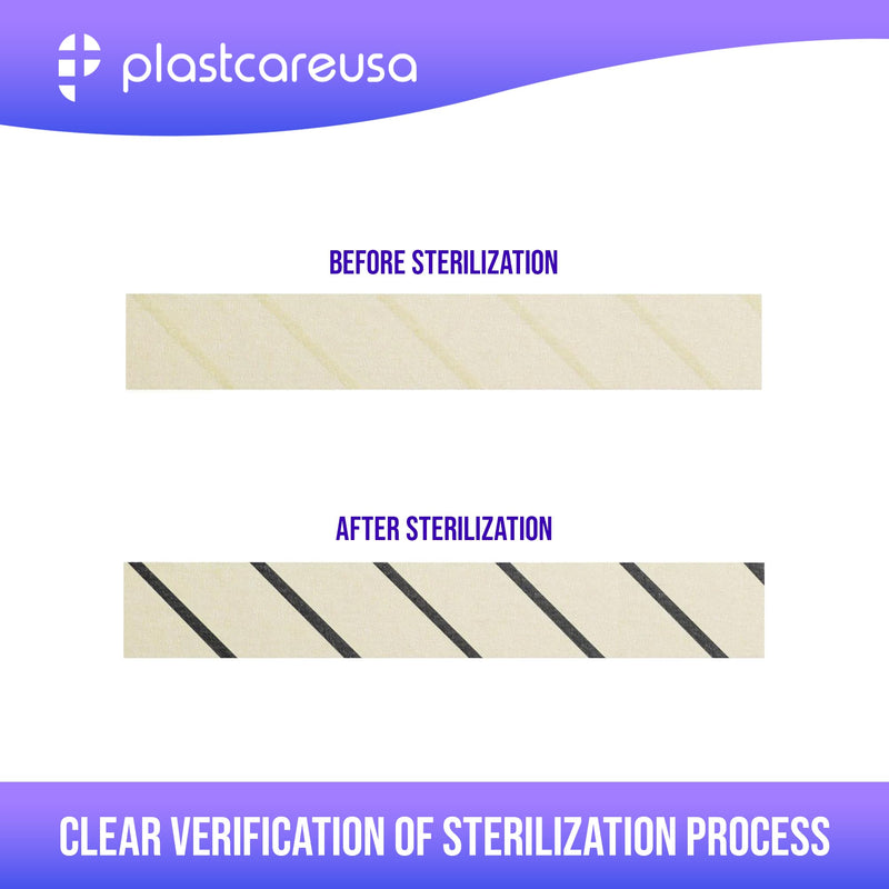 Autoclave Sterilization Tape (2-Pack, 3/4" x 60 Yards) - Dental, Medical, and Sterilizer Safe Adhesive Tape for Steam & EO Gas Indicators