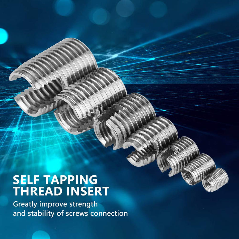 50Pcs Stainless Steel Inner Thread Self Tapping Thread Inserts Set, Thread Reinforce Repair Tool with Storage Case, M3/M4/M5/M6/M8/M10/ - NewNest Australia