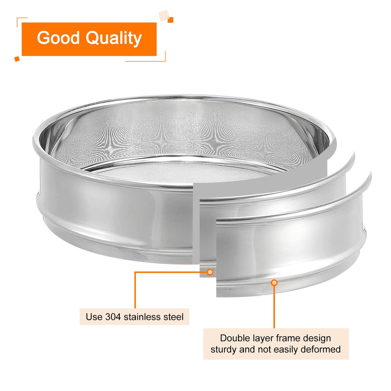 PATIKIL 35 Mesh Lab Sieve, 8" Diameter Test Sieve 304 Stainless Steel Wire Cloth (0.5mm) for Industrial Laboratory 35 mesh(0.5mm)