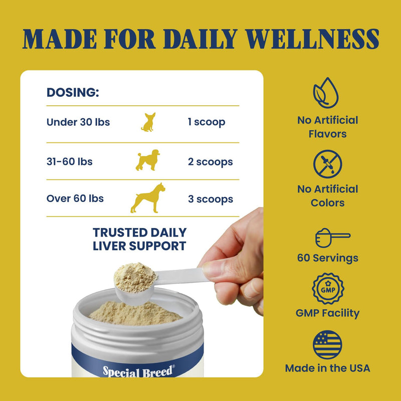 Liver Support for Dogs – Same + Milk Thistle Supplement Powder – Supports Liver Function, Detox & Cellular Health – Silymarin with 24 mg Silybin A+B – 60 Servings