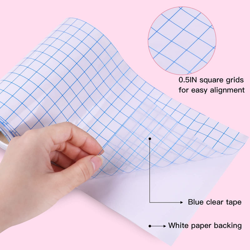 HTVRONT Transfer Tape for Vinyl - 6" x 50 FT Blue Alignment Grid Clear Transfer Paper - Application Vinyl Transfer Tape Roll for Self Adhesive Vinyl for Signs Stickers Decals Walls Doors & Windows - NewNest Australia