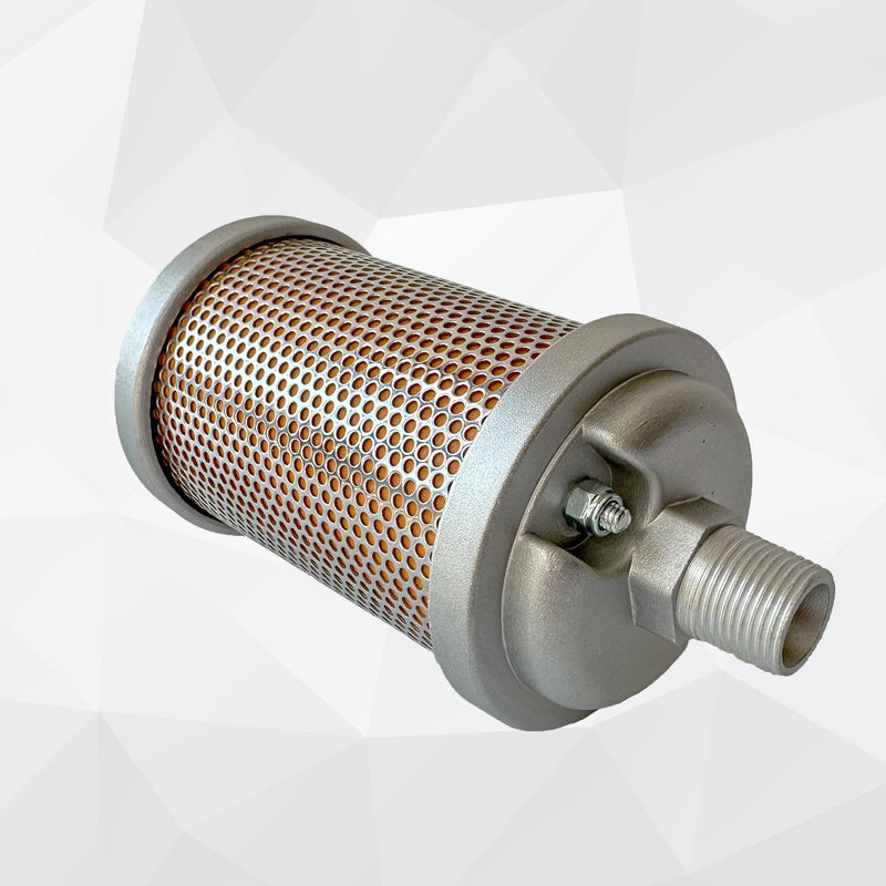 M00 Air Compressor Muffler 3/8" NPT Male, Air Exhaust Muffler Silencer for Compressor Dryer Compressed Air Equipment and Systems, Single Chamber 145 PSI, Muffler Replacement Part