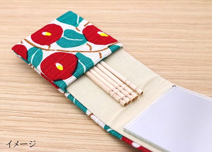 Keisuu Yumeji Hand Mirror, Foldable, Compact, Etiquette, Portable, Includes Toothpick, Japanese Pattern, Fashionable Mirror, Camellia, Made in Japan - NewNest Australia