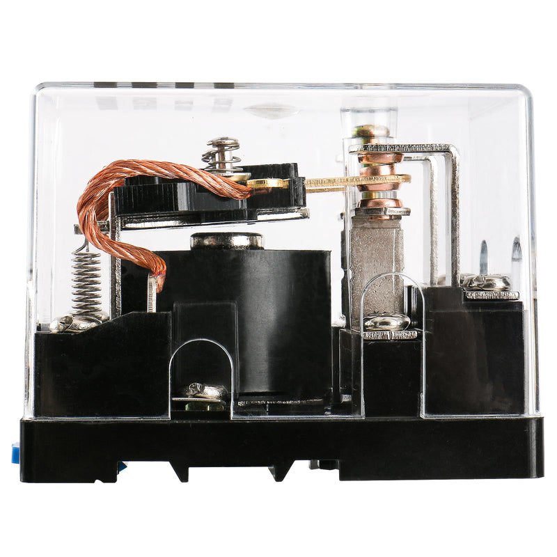 Baomain High Power Relay JQX-62F-2Z 12V DC 120A DPDT 2NO 2NC Electronmagnetic Relay Transparent Dust-Proof Type, 35mm Rail Mount Transparent (120A)