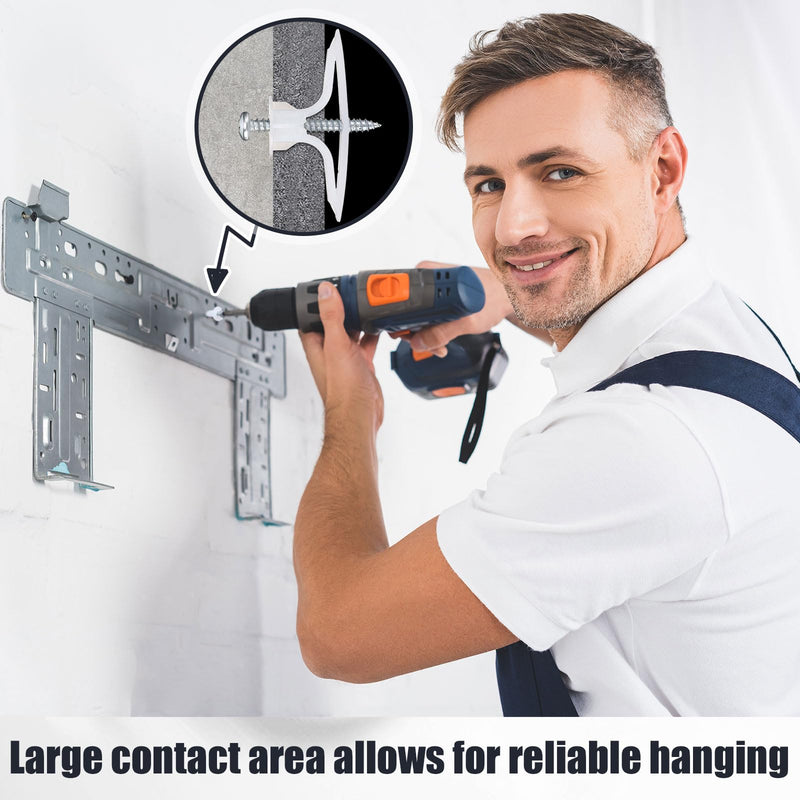 25 Sets Drywall Anchor Kit, Hollow Wall Anchors with Screws and Key, Plastic Hollow Wall Self Drilling Anchors, Expansion Screw Anchors for Drywall Ceiling Gypsum Plasterboard