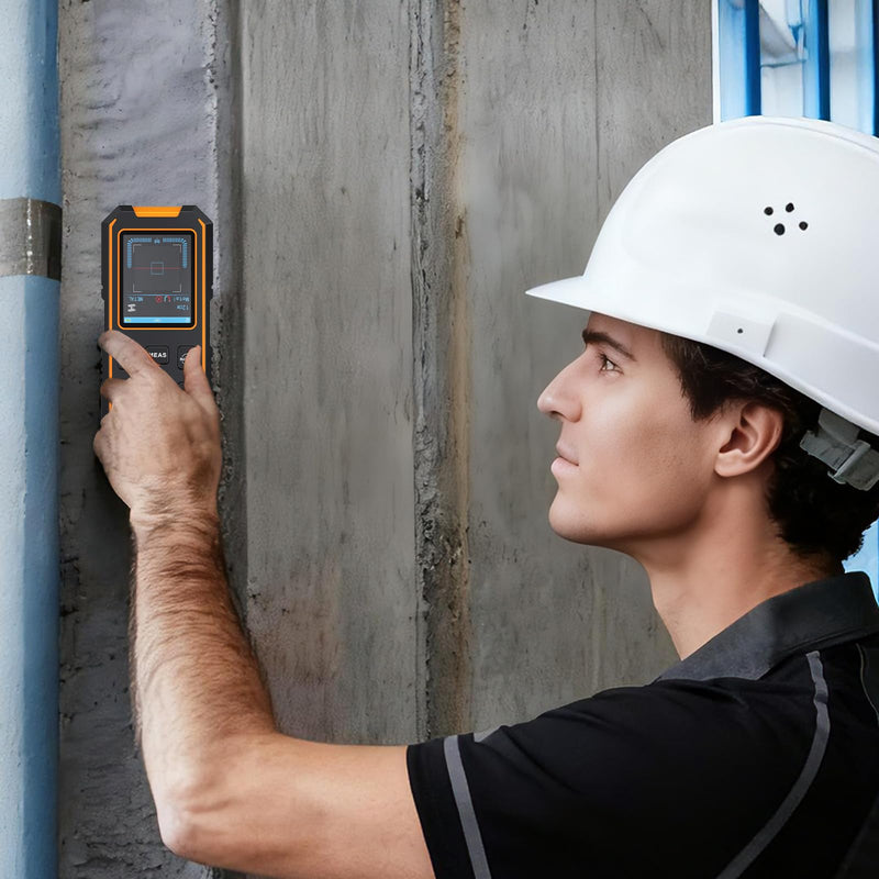 Stud Finder - 4 in 1 Stud Finder Wall Scanner with Laser Measure, Rechargeable Stud Detector Smart Sensor & Audio Alarm, HD LCD Display, Accurate Wall Detector for Metal Wood AC Live Wire