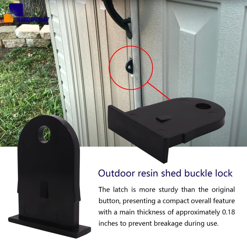 Outdoor Resin Shed Hasp Latch, Plastic Hasp Latch,Newly Upgraded Black Solid Core Plastic Fits for Rubbermaid