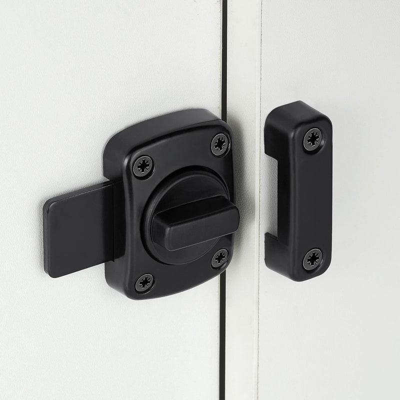 2 Packs Rotate Bolt Latch Gate Latches Safety Door Lock,Pet Door Lock, Cabinet Furniture,Windows,Bathroom，Antique Lock Gate Latches Wine Cabinet Closet Door Latches (Black_2 Pack) Black_2 Pack