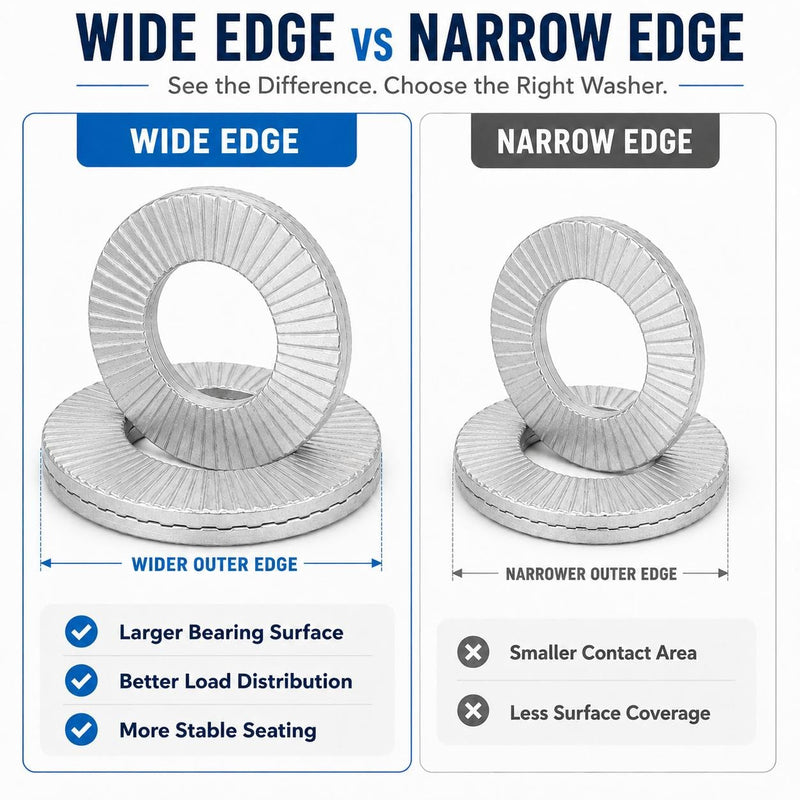 Double Layer self-Locking washers Anti-Loosening Washers Belleville Washers Vibration-Resistant Locking Fasteners for Automotive, Industrial Machinery, Construction Equipment & Maintenance (5/16,12) 5/16" 12