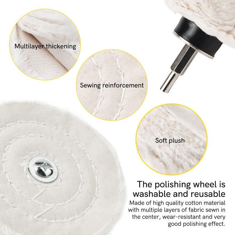 Aluminum Wheel Polishing Kit for Drill Buffing Wheel for Car Motorcycle Wheel Rim Manifold Polishing for Stainless Steel Chrome Wood Plastic Ceramic Glass Woods Machine Jewelry etc 6PCS