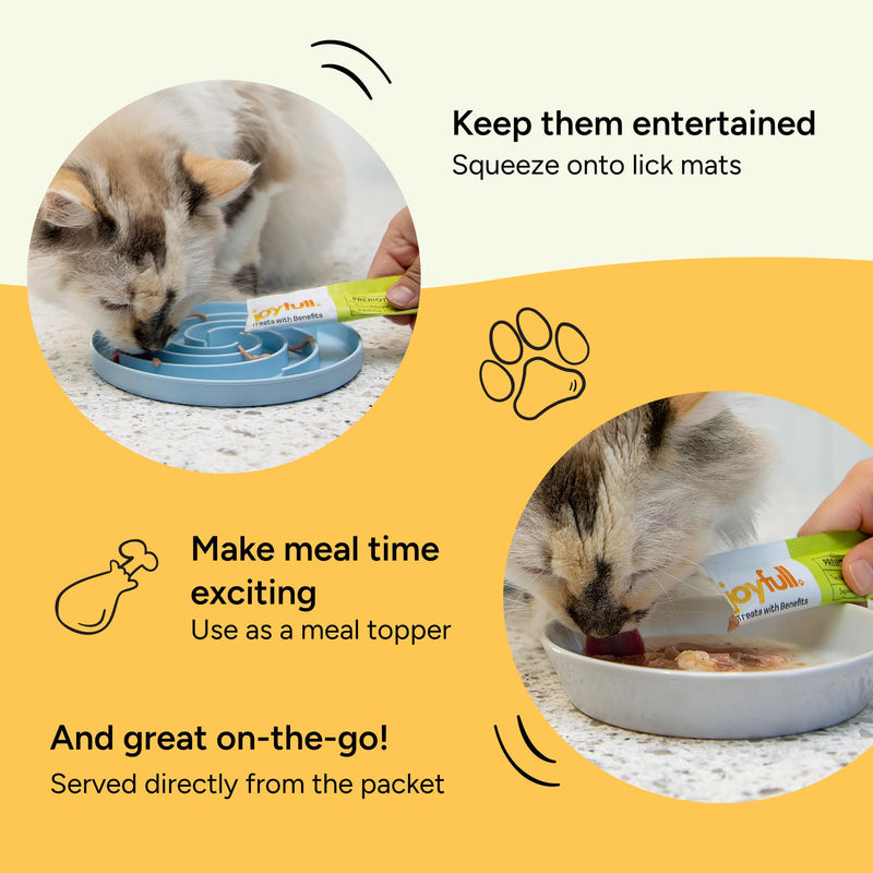 JoyFull Cat Gut Health Bundle: Daily Probiotics (30 Pkts) & Wild-Caught Tuna Squeeze Treats (24 Tubes) – Complete Prebiotic & Probiotic Digestive Support, Diarrhea Relief & Immune Boost