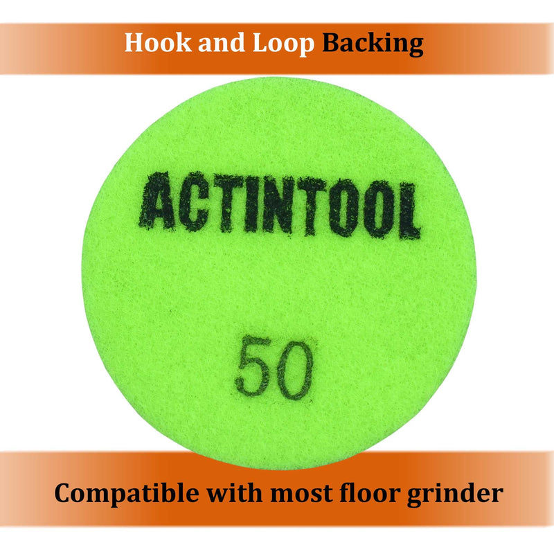 3 inch Copper Hybrid Puck for Concrete Floor Grinding and Polishing, Set of 3 Grit 50, 3 Inch Copper Diamond Grinder Pad for Concrete Floor