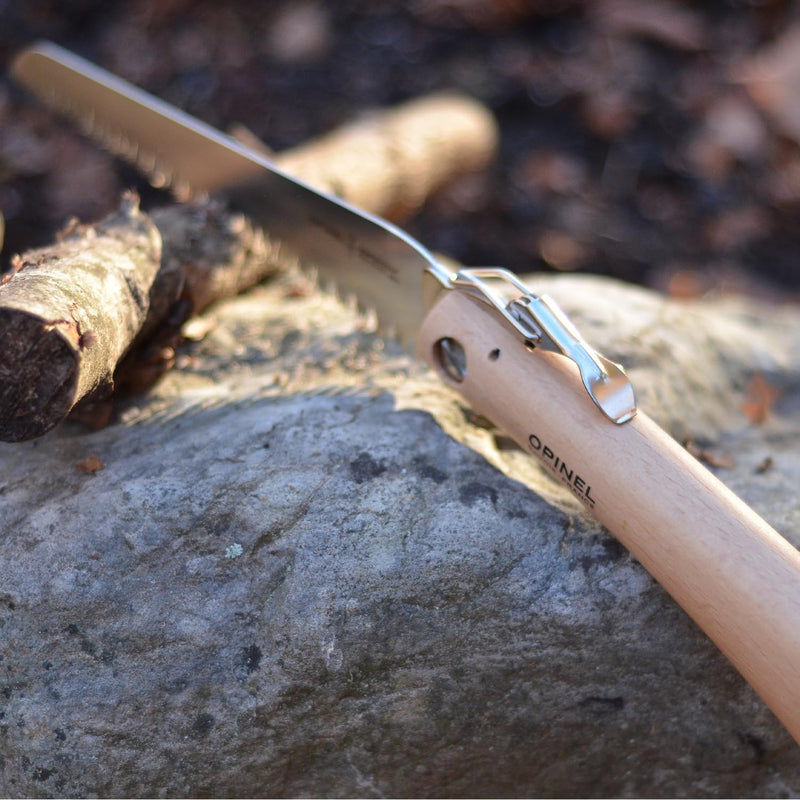 Opinel Folding Saw - Gardening and Camping Folding Carbon Steel Saw with Beechwood Handle No.18
