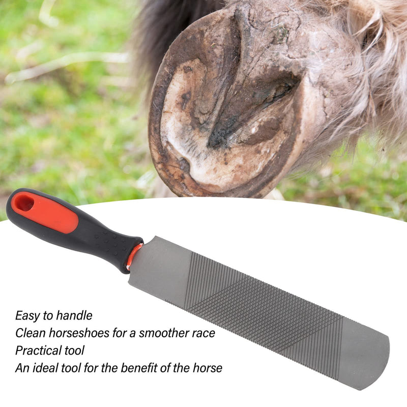 Horse Hoof Rasp, High Carbon Steel Double Sided Farrier Tool with Ergonomic Soft Handle for Efficient Hoof Trimming and Smoothing