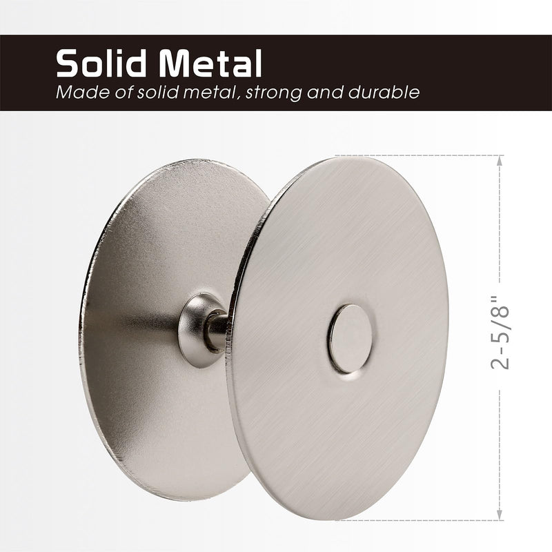 Door Knob Cover, 2-5/8" Diameter Solid Steel Deadbolt Cover Plate, Hole Filler Plate for Door Handle (1, Satin Nickel) 1
