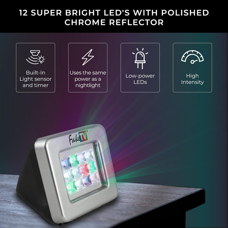 FTV-11 - Advanced Burglar Deterrent Device – Widescreen Realistic Television Simulator with Reflective Lens - Dummy Home Security Device with Lights – Protect Your House & Valuables