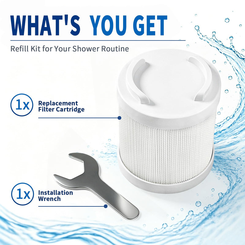 Replacement Filter Cartridge Compatible with Filterbaby Pro Series In Line Shower Filter & Eco Pro Shower Head, Reduces Chlorine & Contaminants (1 Pack) Compatible with Pro Series - 1 Pack
