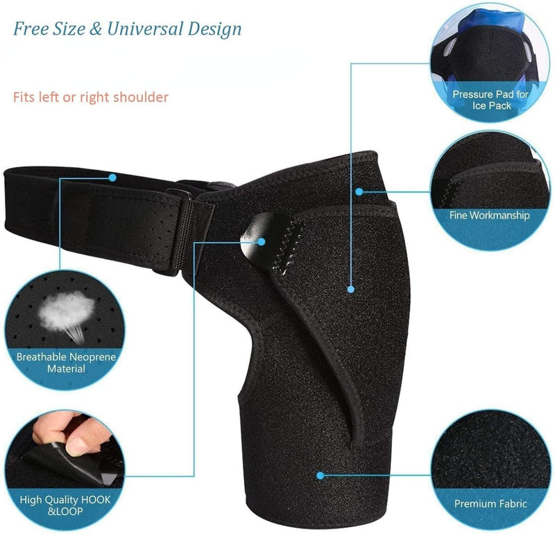 HUEGLO Left Shoulder Support Brace for Men & Women Rotator Cuff Support Compatible for Injury Prevention,Frozen Shoulder Pain Relief, Dislocated AC Joint,Sprain,Soreness,Tendinitis,Arthritis (Left) - NewNest Australia
