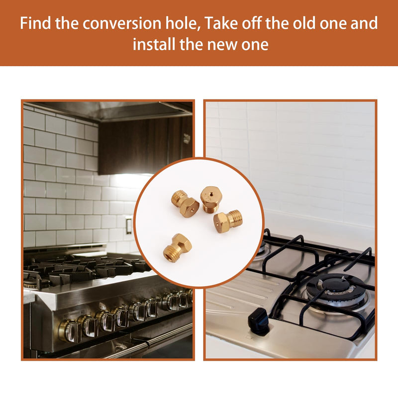 36pcs Range Stove Oven Orifice Conversion Kit, Brass Propane Jet Burner Nozzle Replacements Gas Stove Propane Conversion Kit
