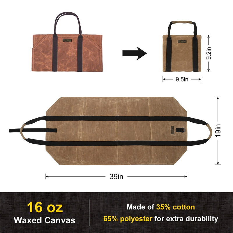 Firewood Carrier, Log Carrier for Firewood, Wood Carrying Bag for Firewood, Firewood Carriers with Handles for Fire Pit, Camping, BBQ Barbecue, Outdoor Activity