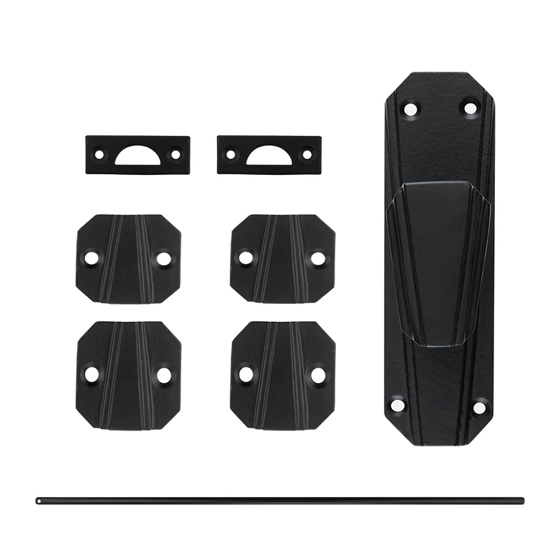 A29 Hardware 2 Feet Classic Style Iron Cremone Bolt for Cabinets, Black Powder Coat Finish Octagon BPC