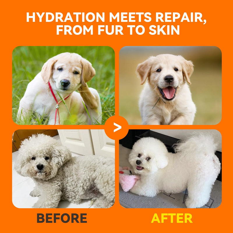Dog Shampoo for Itchy Skin Relief, Herbal Hypoallergenic Dog Shampoo for Smelly Dogs & Cats, Sensitive & Dry Skin, Dog Itching Skin Relief Hot Spot, Greasy, Red Skin, 16oz - PawsPlanet Australia