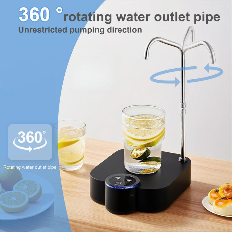 5 Gallon Drinking Water Dispenser Pump, Automatic Electric Drinking Water Bottle Pump with Coaster for 1-5 Gallon Water Jugs Black