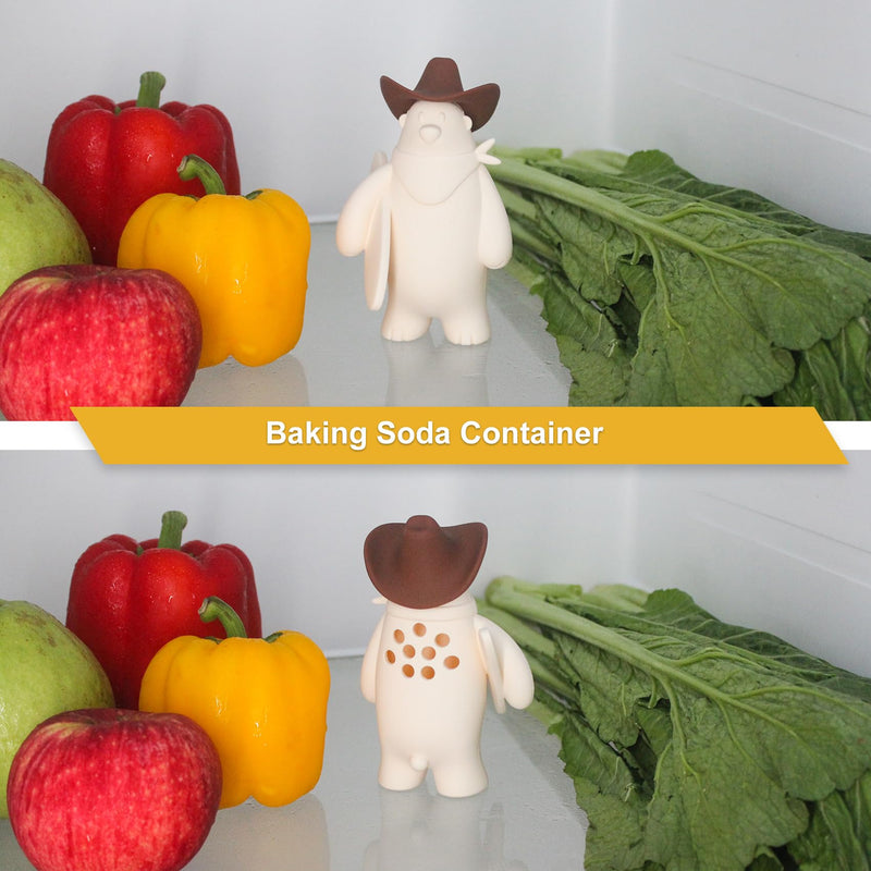 Baking Soda Holder For Fridge,Refrigerator Reusable Deodorant Container,Reusable baking soda container,5.1x3.1 Inches (White-2 Pack) White-2 Pack