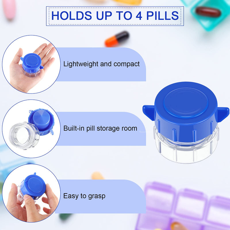 2 Pieces Pill Crusher Grinder Fine Powder Blue Small Medicine Crushers for Small or Large Pills Pets Elderly, Vitamins, Tablets