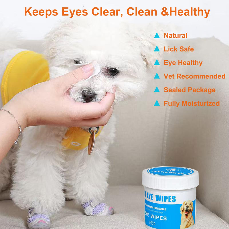Pet Eye Wipes for Dogs, Natural Dog Wipes for Paws and Butt,Gentle and Safe Dog Wipes Cleaning for Remove Tear Stains and Mucus, Dog Eye Wipes and Cleaning Wipes for Dog, Cat, Furry Animals 130 pcs - PawsPlanet Australia