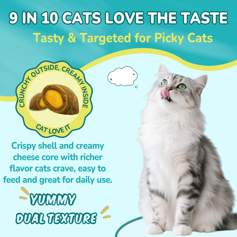 Woyamay 4-IN-1 Flea and Tick Prevention for Cats, 500 Crunchy & Creamy Chews, Cat Flea Treatment, Natural Oral Flea Treatment for Cats, Daily Support for Flea, Immune, Skin & Coat, Gut, Chicken Flavor