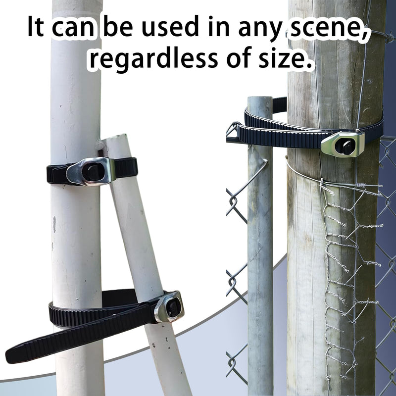 Heavy Duty Reusable Ratchet Zip Ties, 12 & 20 Inch Adjustable Locking Cable Ties with Strap Lock Design, Stainless Steel Buckle, Outdoor UV Resistant Black Securing Straps (6PC/20IN) 6pc/20in