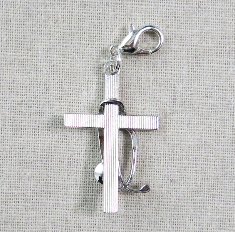 Cross & Stethoscope Badge Charm – Nurse ID Holder, Christian RN LPN CNA Gift, Medical Badge Reel Accessory, Faith Jewelry, Healthcare Worker Gift, Nursing Student Clip