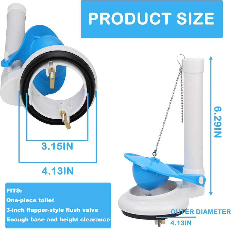 3 Inch Toilet Flush Valve Replacement Kit, One Piece Toilet Repair