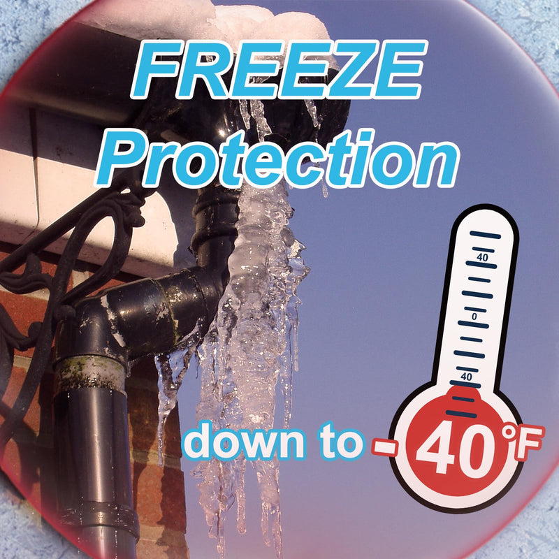 Cupohus Heat Tape for Water Pipes 6FT, Self-Regulating Digital Display Thermostat, Freeze Protection Roof Deicing Cable for Metal, Plastic Home Pipes, RV Water Hose