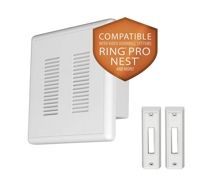 NICOR Lighting PRCP2 PrimeChime Plus 2 Door Bell Kit, White